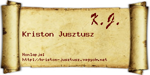 Kriston Jusztusz névjegykártya